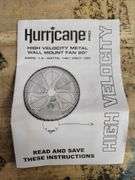 Hurricane High Velocity Metal Wall Mount Fan | Open Box | (See Condition Notes)