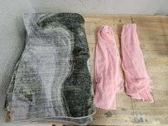 Misc. Bundle - SHINY BEAUTY Pink Sheer Chiffon Curtains 2 piece (28"Wx94"H ) & Soft Carpet ( approx. 104"Lx72"W ) | Open Box