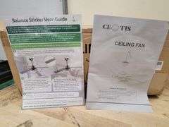 CEOTIS 52 In. Ceiling Fan w/Lights & Remote Control Grey | Open Box