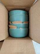 GIBSON HOME Round Kitchen Dinnerware Set Dishes, Plates, Bowls, Mugs 16pc | Open Box | (See Condition Notes)