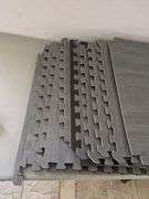 Interlocking Foam Floor Mats, 24'x24", 9 Squares. Grey Wood Grain | Open Box