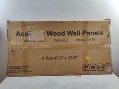 Acoustic Wood Soundproof Wall Panels, 45.3"x 23.6", 4pk | Open Box