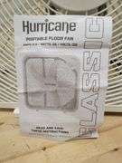 Hurricane 20 In. Classic Floor Mount Box Fan w/3 Speeds White | Open Box | (See Condition Notes)