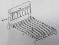 Metal Queen Bed Frame W/ Charging Station | Open Box | (See Condition Notes)