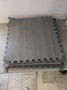 Interlocking Foam Floor Mats, 24'x24", 9 Squares. Grey Wood Grain | Open Box