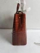 PIJUSHI Brown Leather Crocodile Pattern Bag | Open Box | (See Condition Notes)