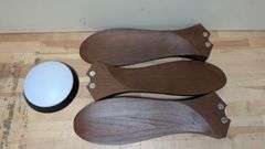 Wood Flush Mount Ceiling fans w Lights and Remote | Open Box