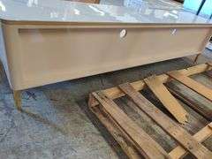 Light Luxury Minimalist Rock Slab TV Stand, 79" W x 20" H x 16" D | Open Box