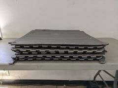 Interlocking Foam Floor Mats, 24'x24", 9 Squares. Grey Wood Grain | Open Box