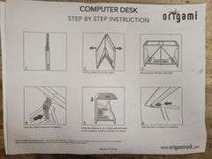 Origami Computer Desk 47.5"L x 23.75"W x 30"H | Open Box