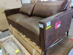 Mateo 82.5" Wide Full-Grain Genuine Italian Leather Sofa | Open Box