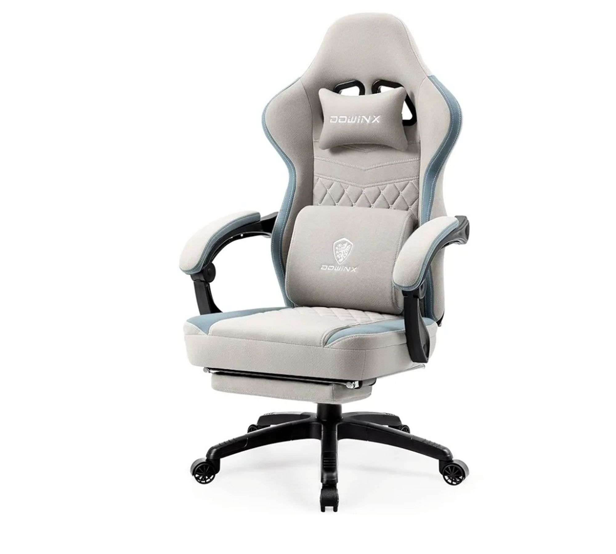 DOWINX Gaming Chair, White and Blue | Open Box - Rio Grande