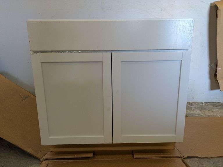 Hampton Bay Courtland 36" W x 24" D x 34.5" H Assembled Shaker Base Kitchen Cabinet | Open Box