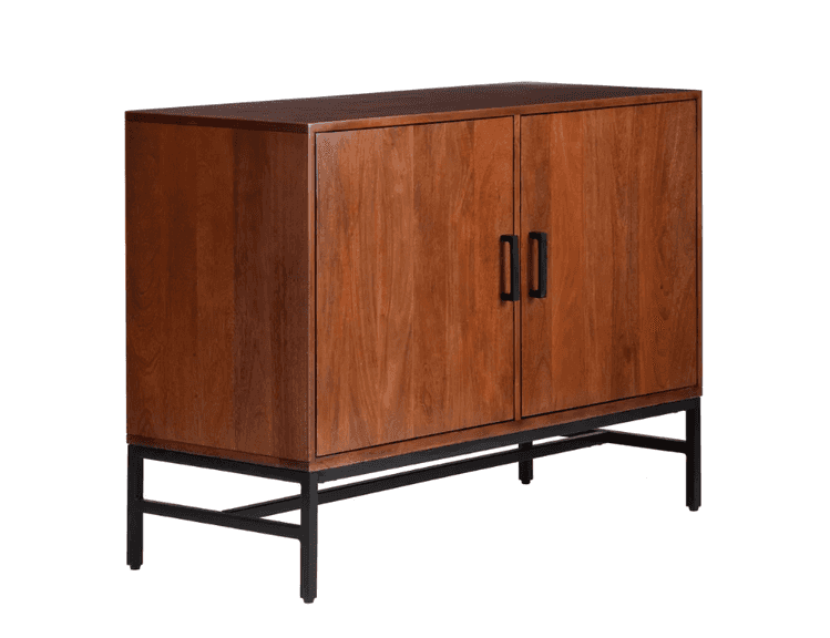 MH London Dottie 40" Industrial Solid Wood Sideboard w/ Metal Legs & Storage, 30" H x 40" W x 16" D | Open Box