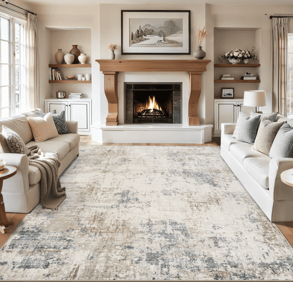 PLHXFR Large Area Rug 9x12 Modern Abstract Blue | Open Box | (See Condition Notes)