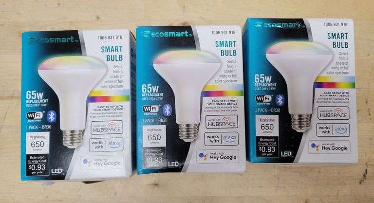 ECOSMART Bulb Set - 65W Smart Bulbs, 3ct | Open Box