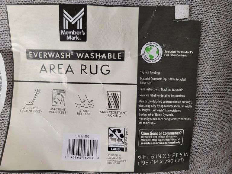 MEMBER'S MARK Everyday Washable Area Rug 6'x6' | Open Box