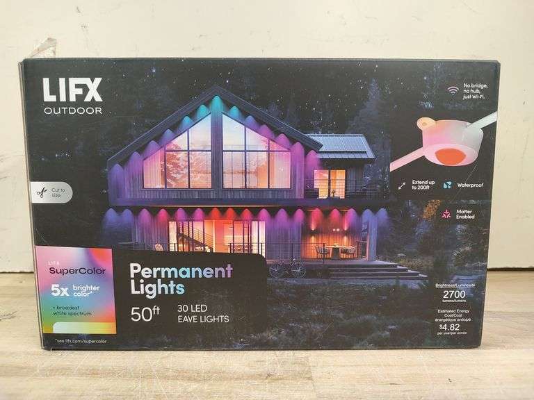 LIFX Outdoor Permanent Smart Lights, 50', IP67 Weatherproof | Like New | (See Condition Notes)