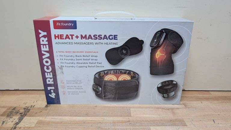 Fit Foundry 4-in-1 Heat & Massage Recovery Pack for Relief | Open Box