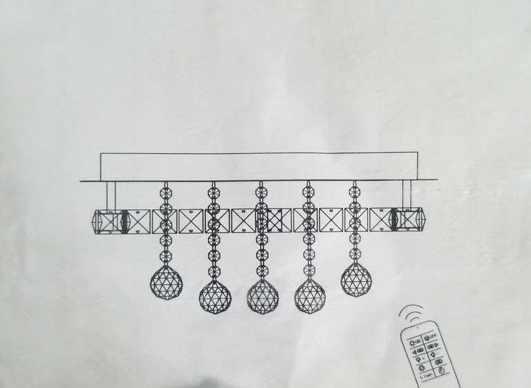 KUAILKAG Modern Flush Mount Crystal Chandelier 18" | Open Box