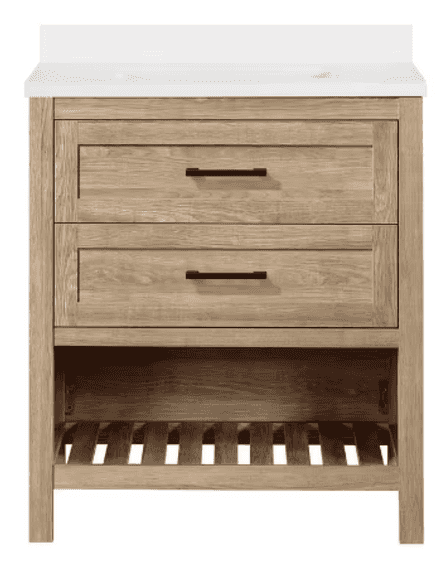 Home Decorators Collection Autumn 30" Single Sink Bath Vanity w/White Engineered Stone Top | Open Box