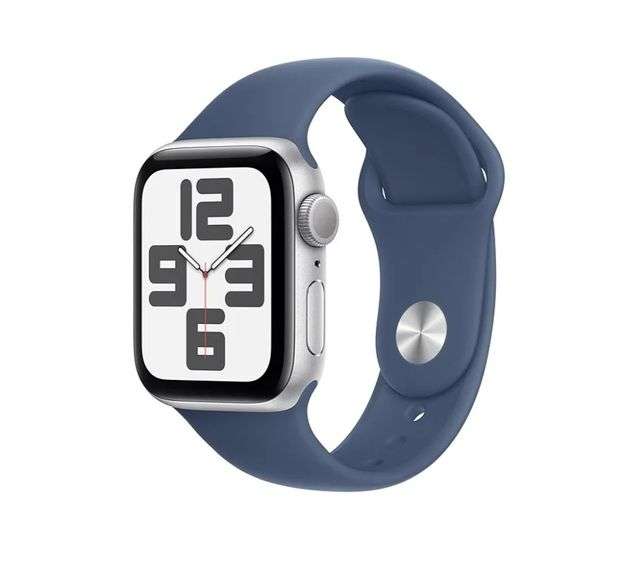 APPLE Watch SE 2nd Generation GPS 40mm With Silver Aluminum Case, Denim Sport Band | Like New