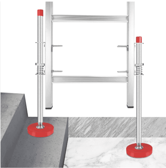SLIIMU Ladder Levelers - 20'' Anti-Slip Steel Pole, Adjustable Extension Legs for Ladders | Open Box