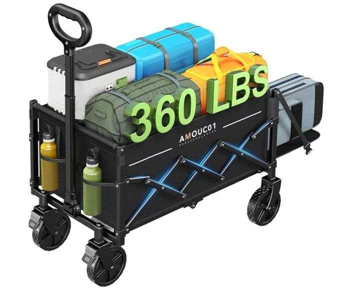 AMADA HOMEFURNISHINGS Foldable Wagon Cart With 360LB Weight Capacity | Open Box