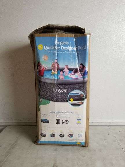 FUNSICLE Quickset Designer Pool 12FT Round Above Ground Inflatable Pool | Open Box | (See Condition Notes)