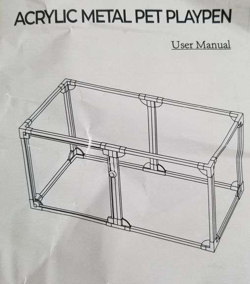 Acrylic Metal Pet Playpen 23.6" H 8 Panels White | Open Box