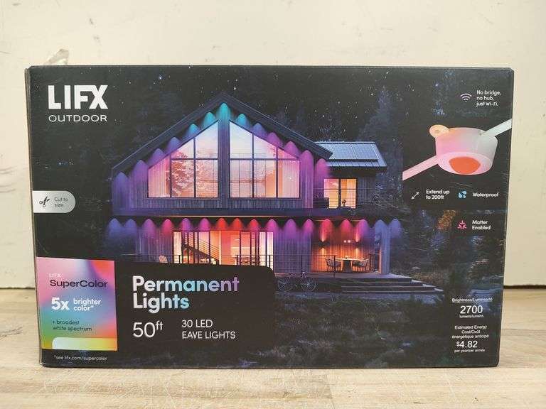 LIFX Outdoor Permanent Smart Lights, 50', IP67 Weatherproof | Like New | (See Condition Notes)
