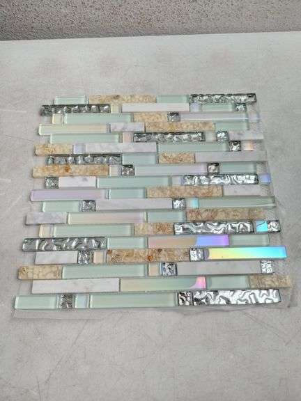 AEENC Beach Style Mosaic Kitchen Backsplash Tiles, 12.4"x11.8"x0.31", 11pcs | Open Box