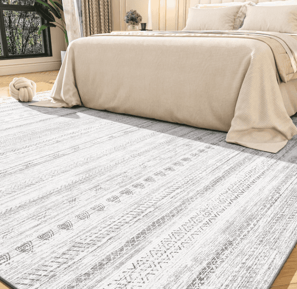 TCHDIO Neutral Moroccan Boho Rug, 8'x10' | Open Box