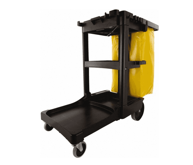 Rubbermaid Commercial Traditional Janitorial 3-Shelf Cleaning Cart | Open Box
