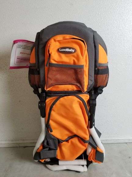 LUVDBABY Hiking Baby Carrier Backpack, Orange Grey | Open Box