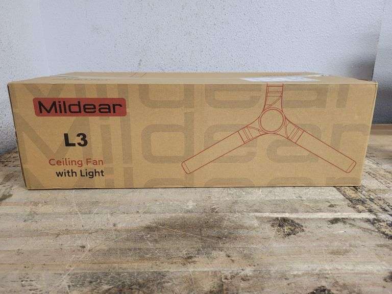 MILDEAR Ceiling Fans w/Lights and Remote 52" Black | Open Box