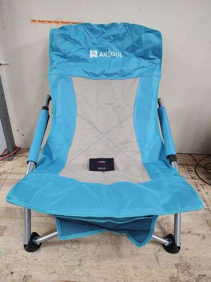 AKSOUL Low Folding Beach Chair, 23 x 23 x 24" | Open Box