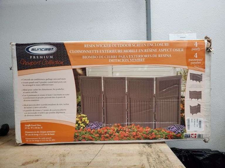 Suncast Resin Wicker Outdoor Screen Enclosure | Open Box - Rio Grande Trade