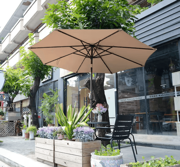 Beige Patio Umbrella | Open Box