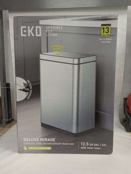 EKO Deluxe Mirage Stainless Steel Motion Sensor Trash Can | Like New