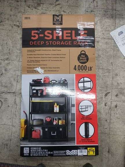 Members Mark 5 Shelf Deep Storage Rack - 4000 lb Capacity. | Open Box ...