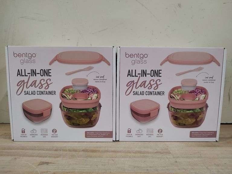 BENTGO All-in-One Glass Salad Containers, 2ct | Like New