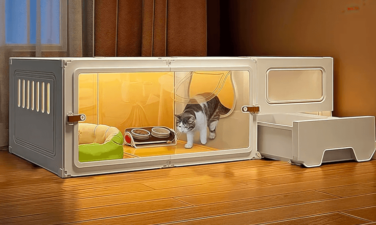 YEHFURS Large Cat Enclosure w/Litter Box 41x18x14