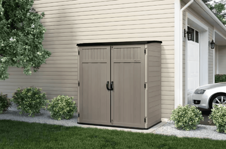 Suncast 5 ft. 10.5 in. x 3 ft. 8.25 in. x 6 ft. 5.5 in. XL Vertical Storage Shed | Open Box