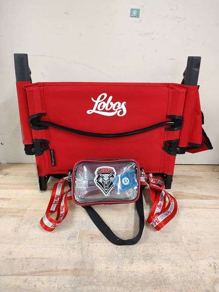 LOGOBRANDS & FOCO Lobos Bundle: Stadium Chair & Clear Travel Bag | Open Box