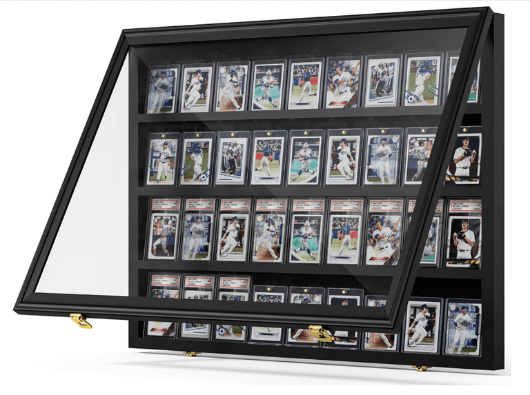 Mlikero Baseball Card Display Case, 36 slots | Open Box