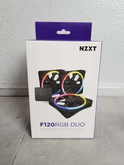 NZXT F120RGB DUO Dual-Sided RGB Fans With RGB Controller, 3 Fans, Exhaust & Intake, 120x120x25mm | Open Box