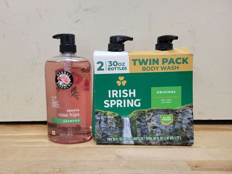 Shower Care Set - HERBAL ESSENCES Rose Hips Shampoo; IRISH SPRING Body ...