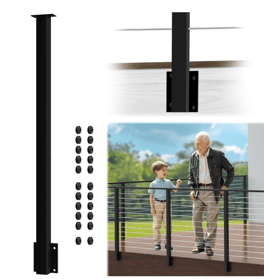 Side Mount Cable Railing Post 42'' | Open Box - Rio Grande Trade