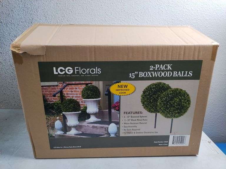 LGC FLORALS Boxwood Balls, 15", 2pk | Open Box